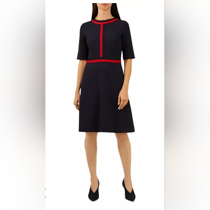 Hobbs Londondelia Striped-Trim Dress